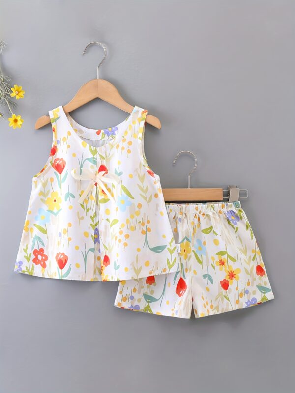 Two-Piece Girl Fashion Casual Summer Vest Set, Perfect for Outdoor